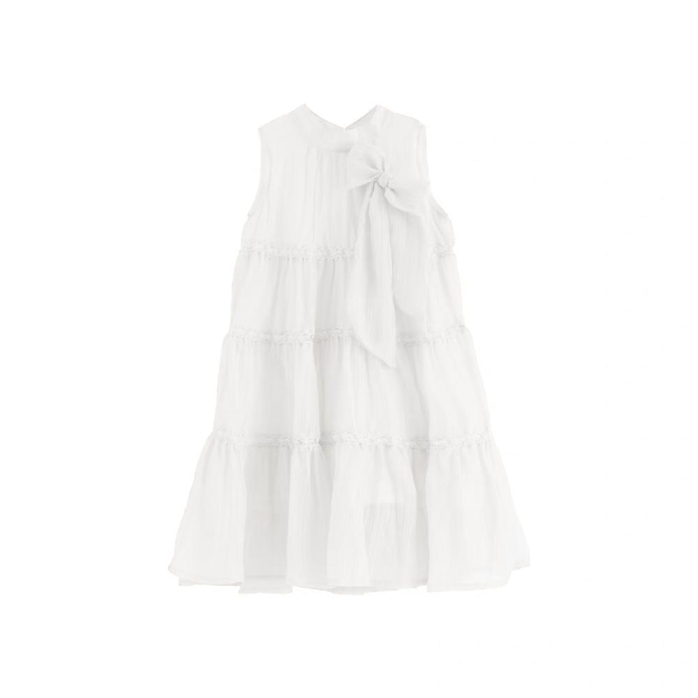 Loose Summer Cake Dress Ruffle Teens Long Dress Elegant Girls Princess Dress  Students