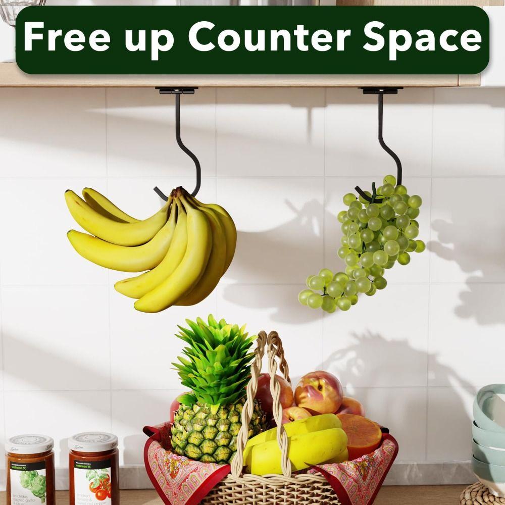 Rotation Under Cabinet Banana Hook Adhesive Bananas Hanger  For Mugs,Keychains,Shopping Bags