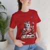 Kawaii Cat Sushi Creative Trend Unisex Adult Cotton TShirt Japanese Food Oneck Printed Tops Japan Holiday Gift Women Shirt
