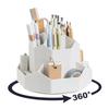 Desktop Stationery Organizer 9 Slots Stationery Pens Storage Box 360 Degree Rotating Cute Pencil Cup Pot for Home Office School
