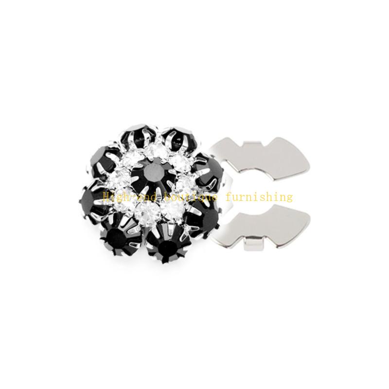 L9NB Button Covers Rhinestones Button Cover Flower Button Cover Decorative Button Attend Accessories for Shirt Jeans