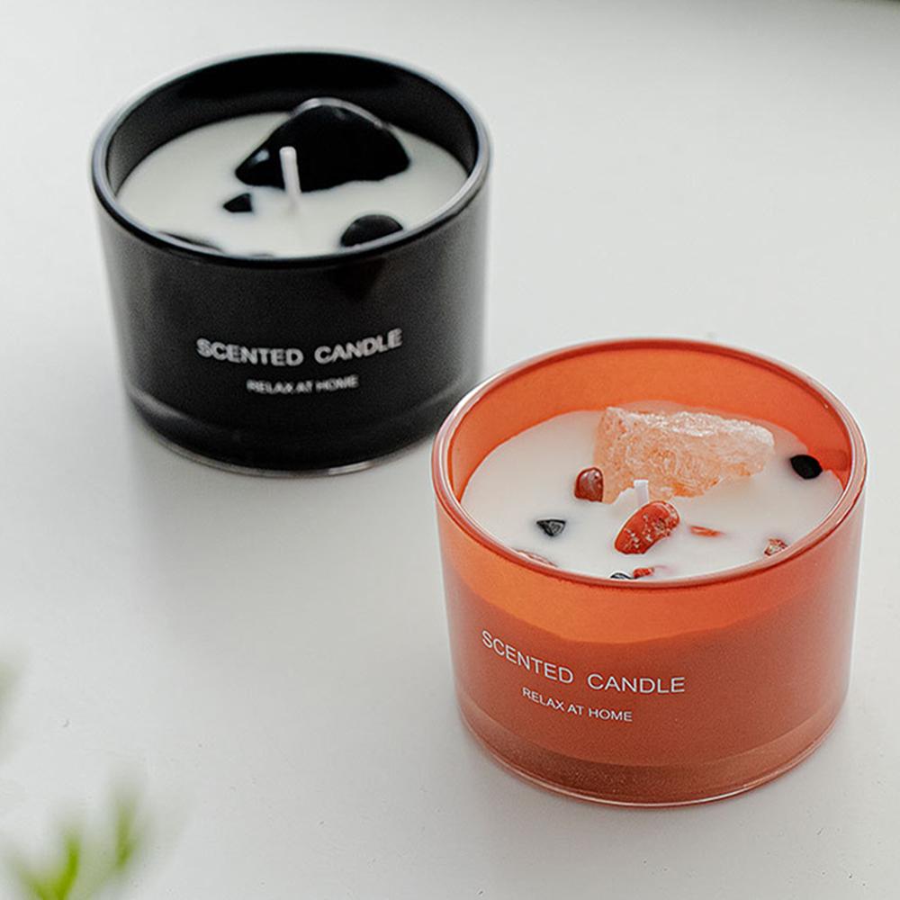 Hot Sale Gift Set Luxury Crystal Stone Candle Fragrance Scent Aroma Soy Wax Candle