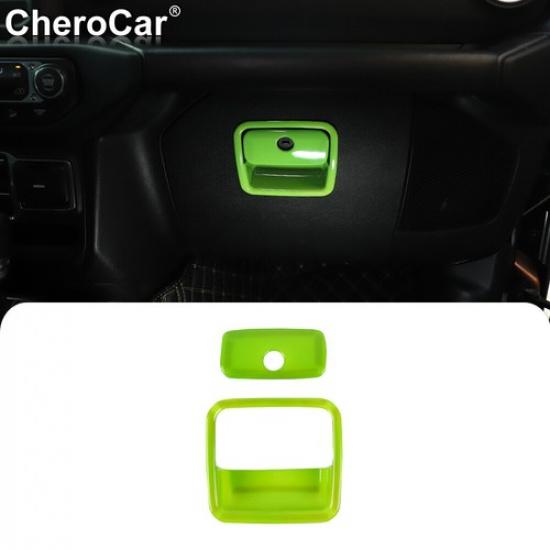 

Dashboard Co-pilot Storage Box Grab Handle Trim For Jeep Wrangler JL JT 18+Green