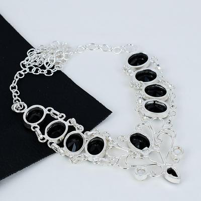 Black Spinel, Mother Of Pearl Jewelry Necklace, 925 Sterling Silver Necklace, Handmade Jewelry Necklace, Necklace For Mom, Wedding Jewelry