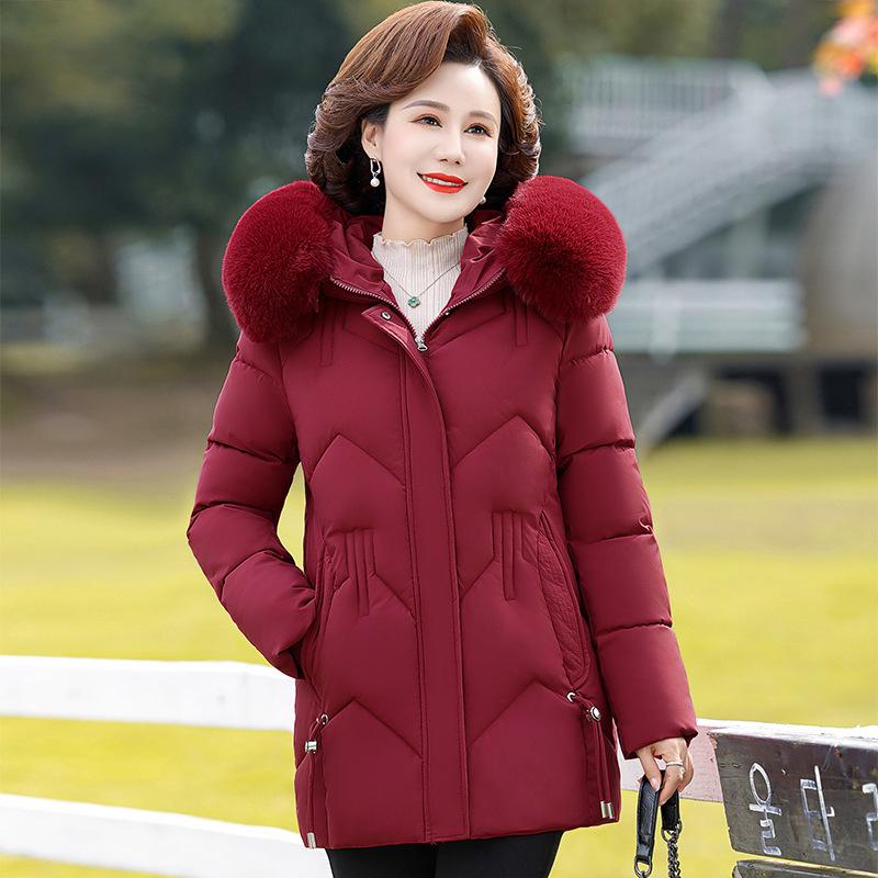 Middle-aged Mother Winter Coat Foreign-style Cotton-padded Coat New Middle-aged and Elderly Women's Cotton-padded Jacket