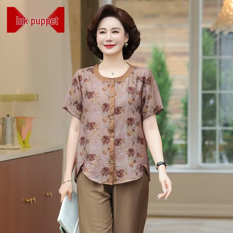 Women s Plus Size Floral Two-Piece Summer Set 3XL