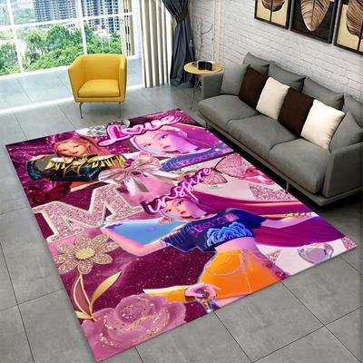 Kpop Dēmonu Mednieks Rumi Mira Zoey Karikatūru Grupas Paklājs Paklājs Spēļu Istabai Guļamistabai Viesistabai Dīvānam Mājas Dekors, Liels Paklājs Neslīdošs