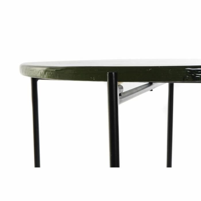 DKD Home Decor Příruční stolek Sklo Černý Kov Moderní (50 x 50 x 42 cm) - 8424001756476