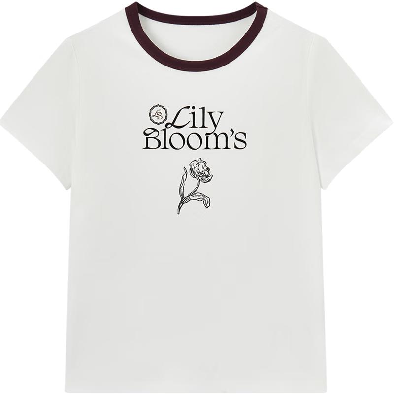 Women s Colorblock Flocked Print Short Sleeve T-shirt M