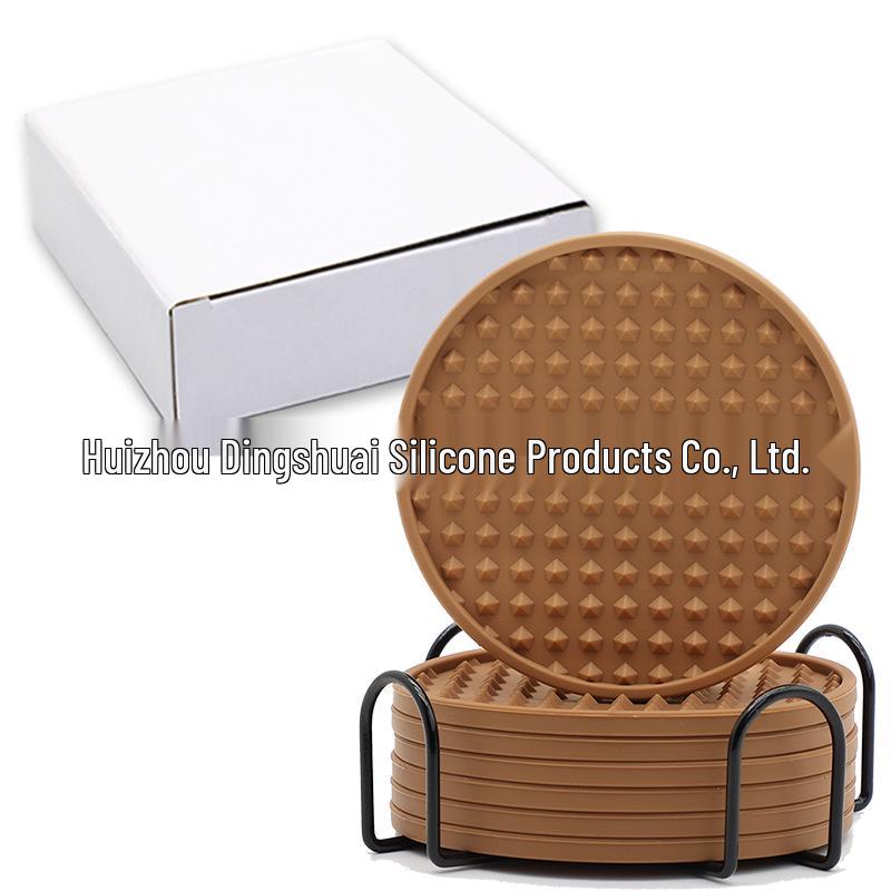 Silicone Round Drink Coaster - Heat-Resistant, Non-Slip Pad for Cups