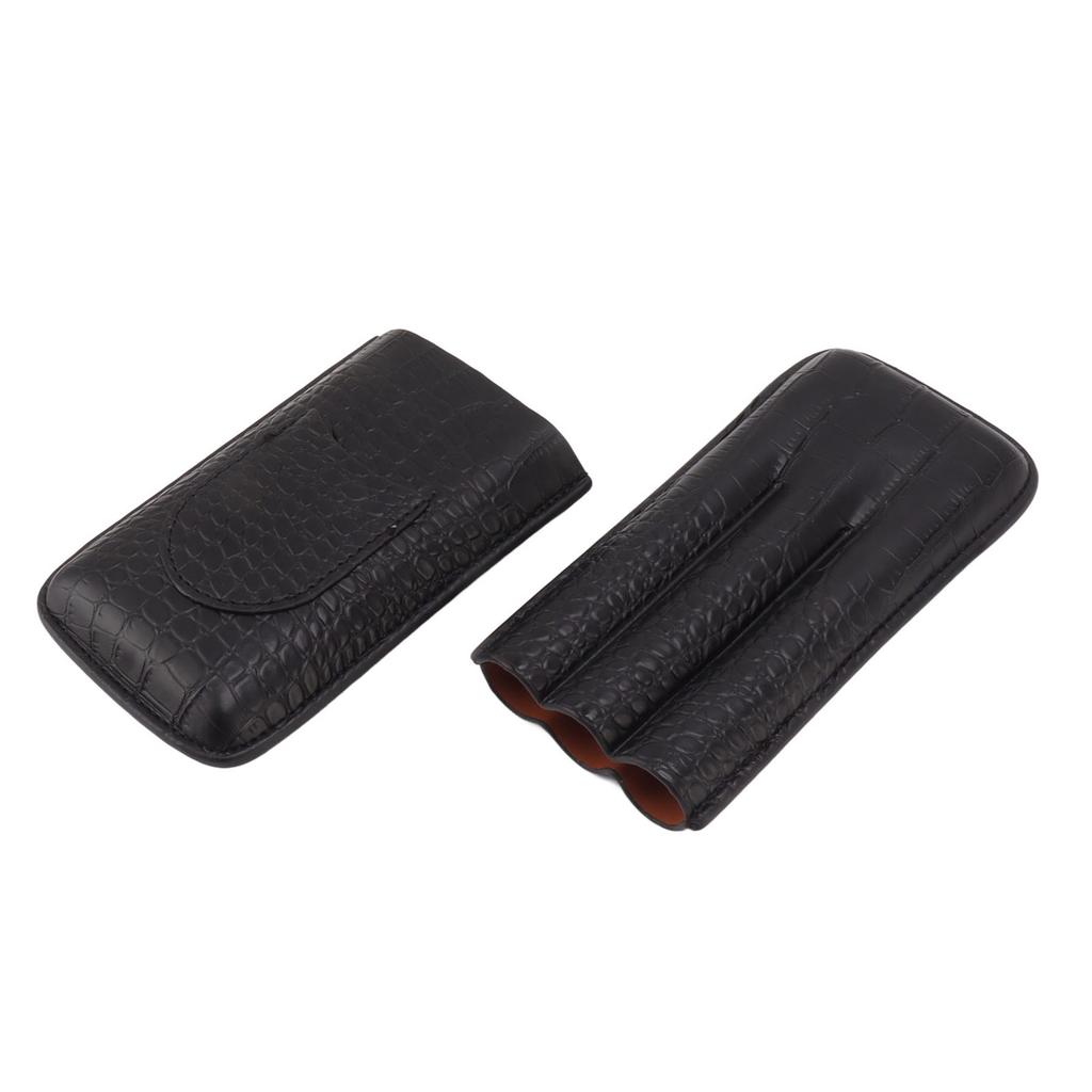 Portable Cigar Case 3 Holder Leather Humidor Box Cigar Moisturizing Protection Storage Bag