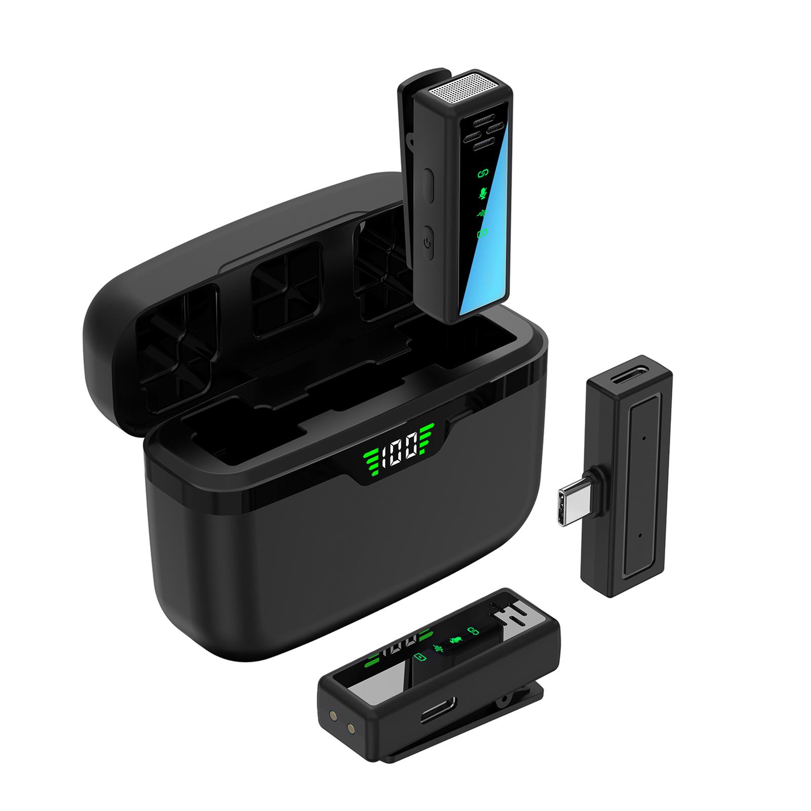 

Беспроводной микрофон Профессиональный петличный микрофон Прикрепляемые микрофоны С шумоподавлением и без задержки чёрный