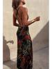 2023 European & American Sexy Print Spaghetti Strap Vacation Dress for Women