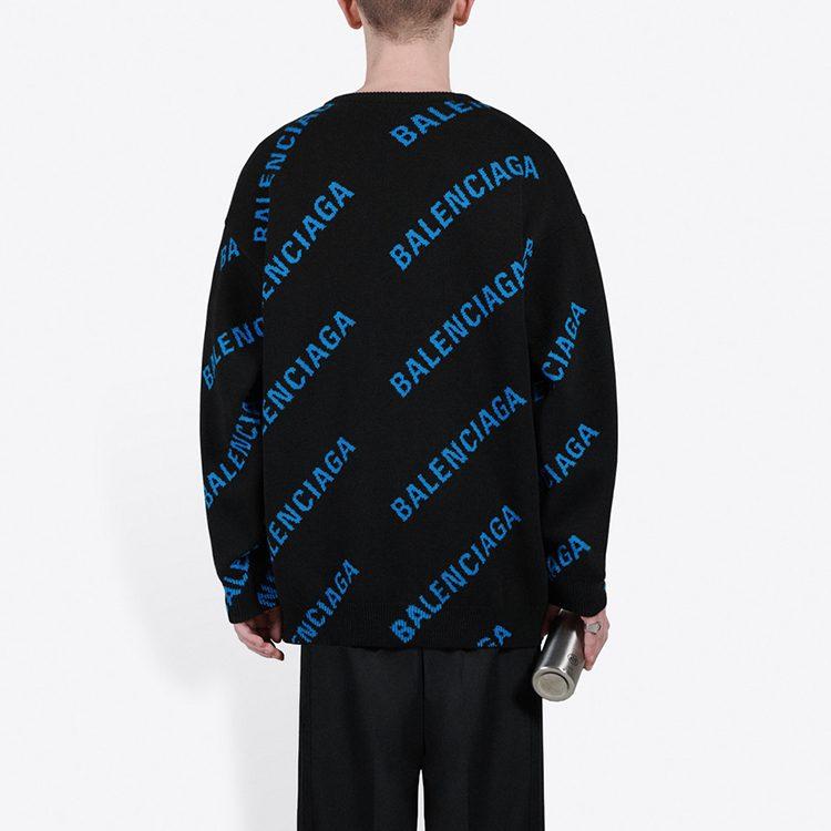Balenciaga Pre Owned Monogram Crew Neck Sweater 625970T31781165