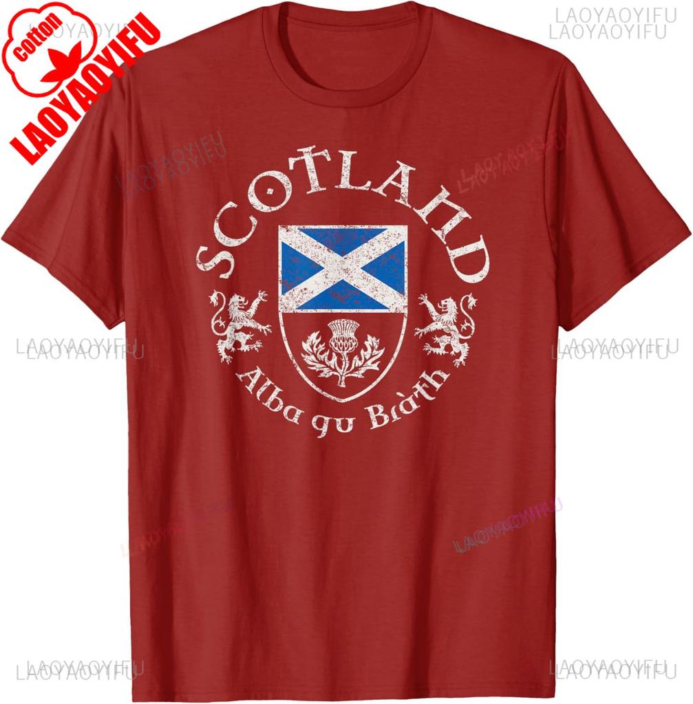 Vintage SCOTLAND Alba Gu Brth Graphic TShirt Casual Fashion Loose Harajuku Unisex Streetwear Short Sleeve Summer Unisex T Shirt