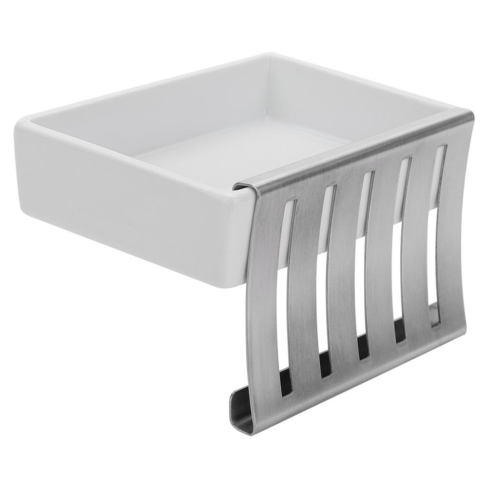 304 Stainless Steel Soap Case Holder Ceramic Soap Container for Bathroom Kitchen Use
