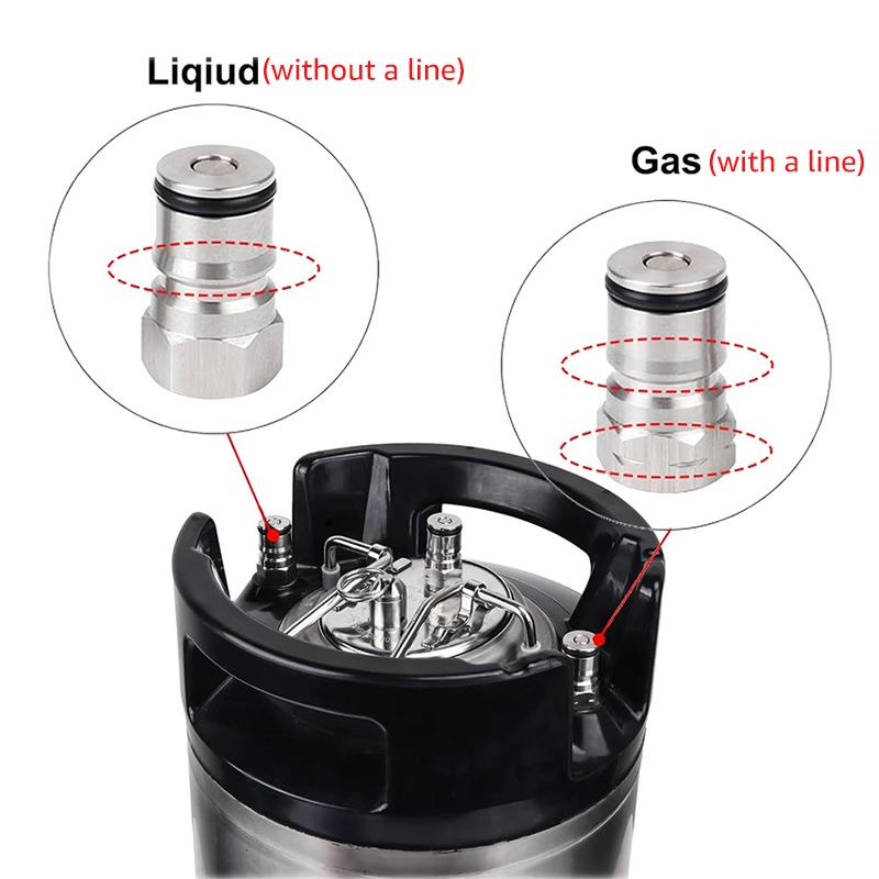 Beer Keg Post,19/32-18 Gas/Liquid Ball Lock Post for Cornelius Keg,Nice Replacement with Stronger Spring Inside,Holding Pressure