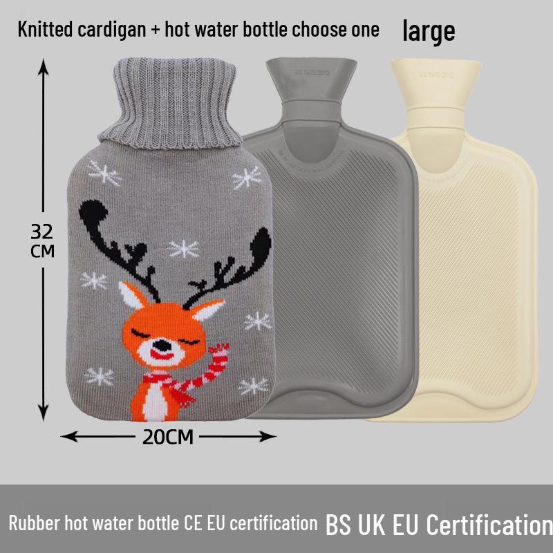 Explosion-Proof Hot Water Bottle: Rubber Design for Stomach and Feet, Long-Lasting Warmth