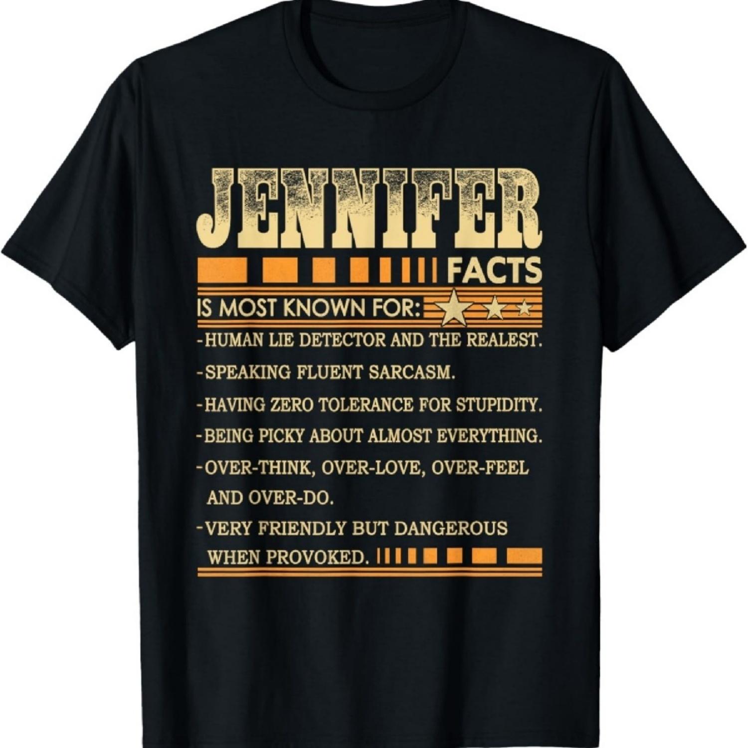 Футболка с фактами о имени Дженнифер Смешная футболка с первым именем Дженнифер S