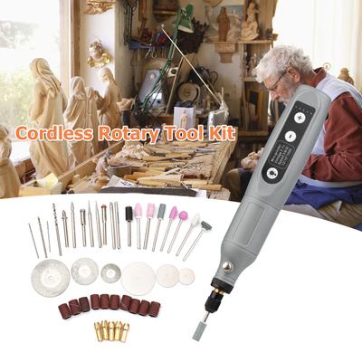 Geevorks Portable Rotary Tool Set Mini Cordless Grinder Handheld Rechargeable Electric Drill USB