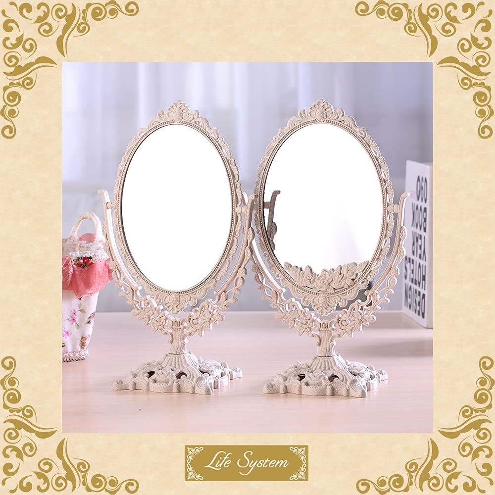 Lustro do makijażu obrotowe Life System M001 (Owalny) 360-stopniowy dwustronny