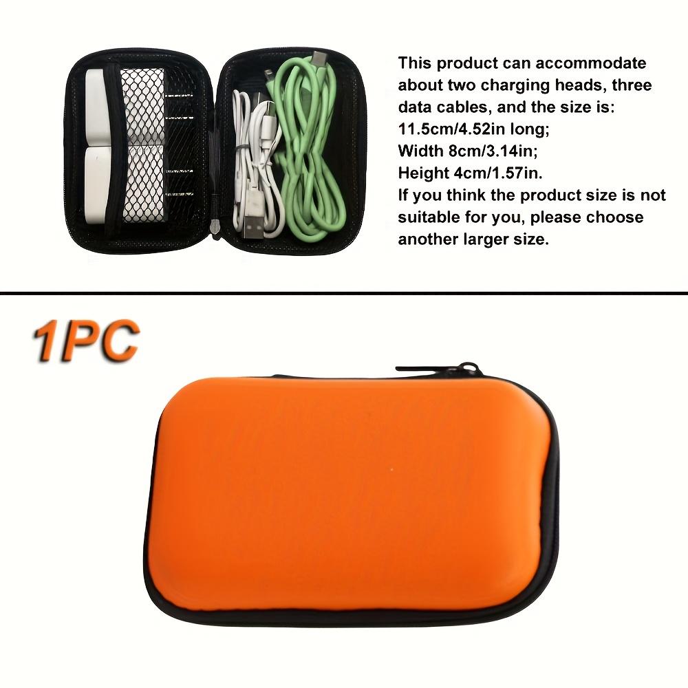 

Прочный портативный органайзер для электроники 1 шт. Защитный дорожный чехол из ЭВА с жестким корпусом - на молнии для кабелей для передачи данных, зарядных устройств и наушников оранжевый