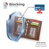 Cartera Monedero Portatarjetas de Cuero Genuino CONTACT'S para Hombre Fundas para Tarjetas con Bloqueo RFID con Bolsillo con Cremallera Portatarjetas de Identificación Cartera Pequeña de Hombre