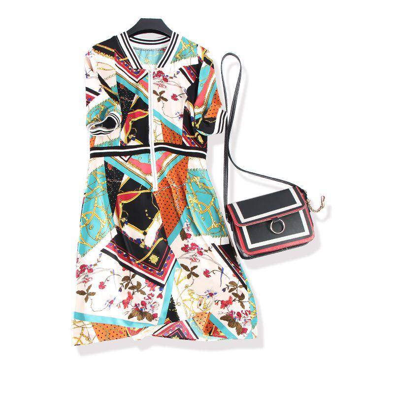 

Youth Intellectual Geometric Elements Silk Dress Color 3XL