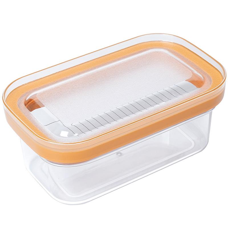 Máselnička Nádoba na máslo S kráječem, Průhledná Vzduchotěsná Kráječ na máslo pro snadné krájení a skladování