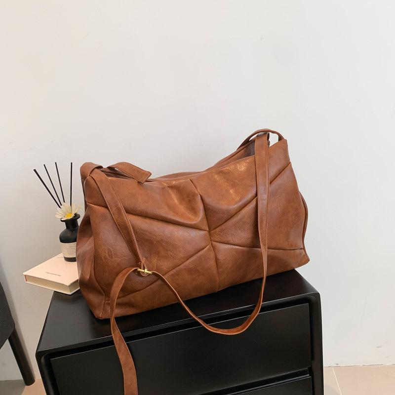 Leather Fabric Shoulder Bag for Women Large Capacity Tote Casual French Bag