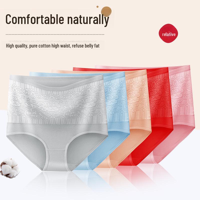 

Breathable High-Waist Jacquard Cotton Women s Briefs for Comfort & Tummy Control. XXL