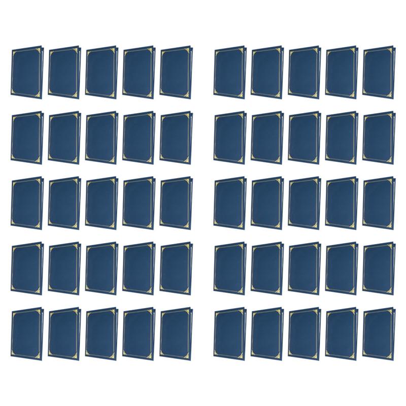 Держатели сертификатов ABWR, 50 упаковок Держателей дипломов, Обложки для сертификатов с золотым тиснением по краю Для формата Letter 8,5x11 дюймов