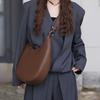 New niche design special-shaped crescent bag, semi-round bag, one shoulder and underarm women's bag, leather messenger tote bag.