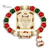 Festive Holiday Charm Bracelet Christmas Bracelet, Elastic Stretch Beaded with Xmas Jewelry Collection Tree Charm, Gifts for Women Men Santa Claus