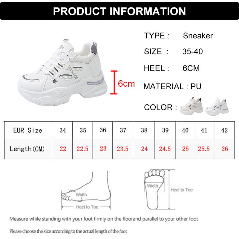 Fashion Breathable White Sneakers Shoes Women Mix Color Chunky Platform Sport Sneaker Woman 2025 Lace-Up Thick Bottom Vulcanize Shoes