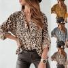 Women's Fashion Casual Blouse Leopard PrintPullover Long Sleeve Loose T-Shirt Top