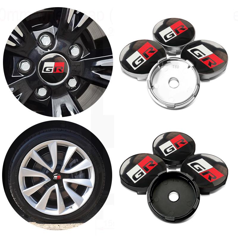 4pcs Car Badge Wheel Center Hub Cap Cover Accessories Auto Styling For Toyota Crown Land Cruiser RAV4 Camry Yaris Corolla Prius