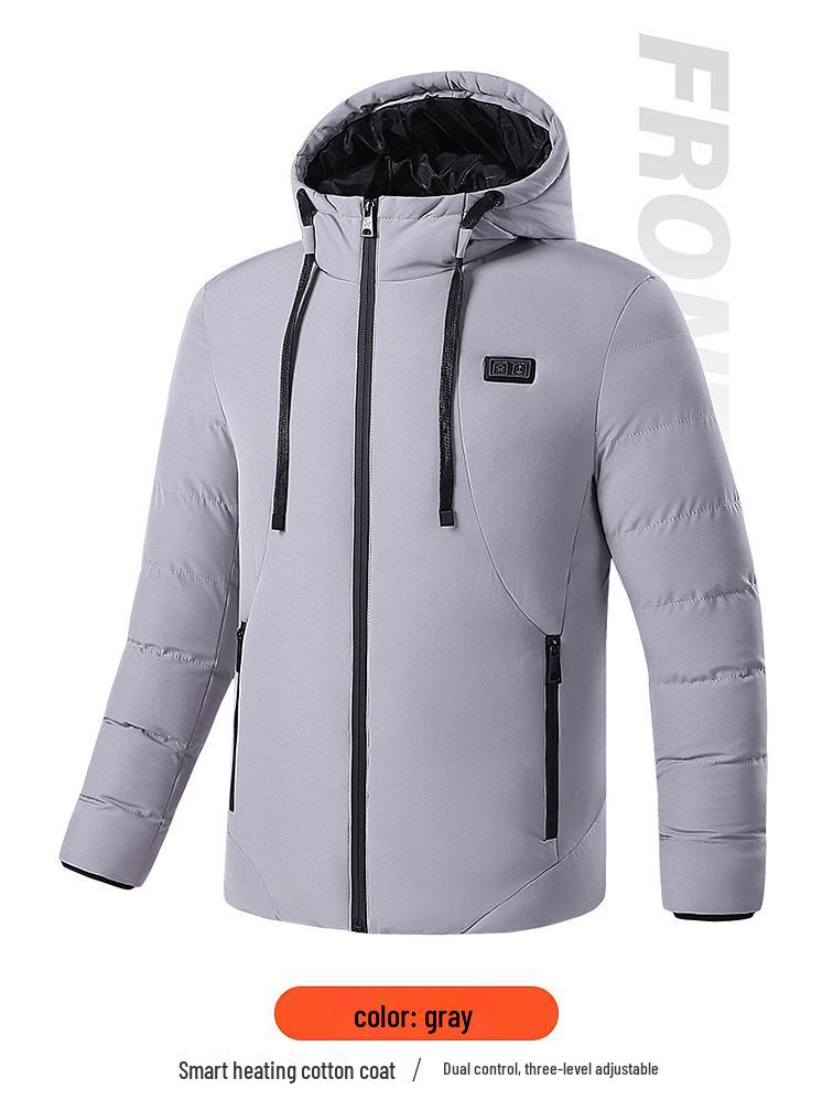 Unisex Smart Heated Winter Jacket with Hood - Rechargeable and Temperature-Controlled.