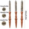 Antistatic Properties Mini Curling Comb Solid Wood Handle Hair Rolling Brush  Scalp Massage