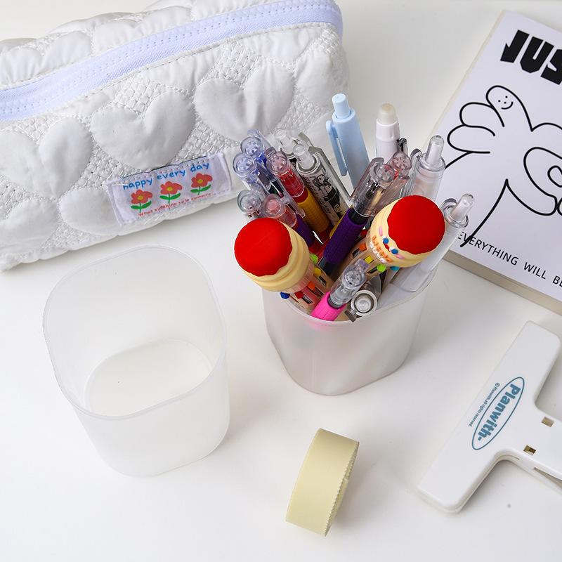 WTEMPO Portabolígrafos Vasos de Almacenamiento Transparentes para Organizadores de Escritorio Suministros de Oficina Accesorio de Escritorio Moderno Soporte de Plástico Duradero Soporte Organizador de Escritorio