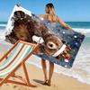 Cozy bear holiday vibes Print beach towel, quick drying, suitable for travel, outdoor sports, jogging, the beach and swimming, gift