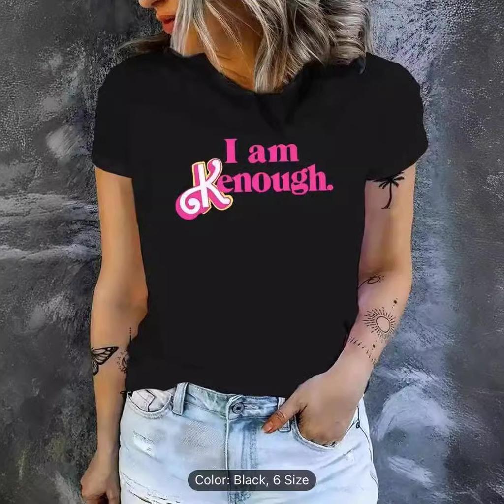 European and American spot printed crew neck T-shirt spring and summer casual short-sleeved crew neck top short-sleeved women's T-shirt