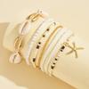 7Pcs Fashion Bohemian Shell and Starfish Beaded Bracelets Unique Bangles for Summer Elegant Beach Vacation Jewelry