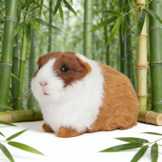 Realistic Hamster Ornament Plush Guinea Pig Model Furry Hamster Replica for Home Desk Shelf Car Interior Decor