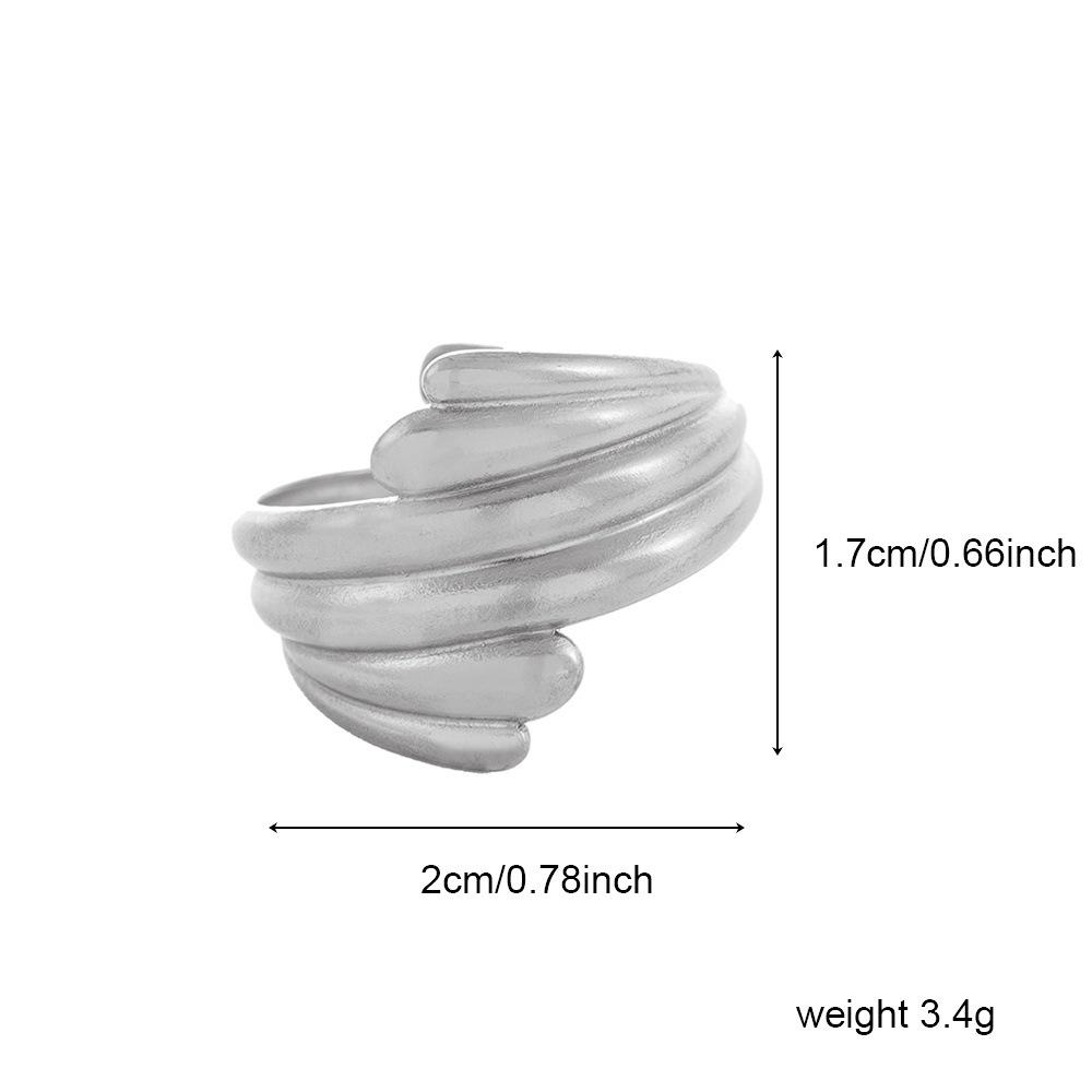 Eco-friendly Minimalist Stainless Steel Open Geometric Ring - Titanium Steel Jewelry