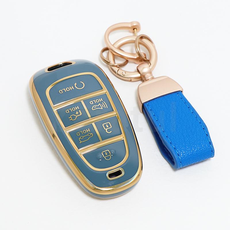 6 Button Tpu For Hyundai Atos Solaris Prime Nexo Sonata Staria Ioniq Palisade Tucson Santa Fe Car Key Case Cover Fob Accessories