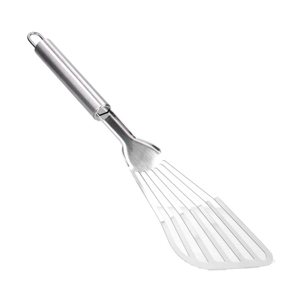Slotted Fish Turner Stainless Steel Thick Polished Cooking Shovel Multi-functional Ergonomic Steak Spatula Restaurant
