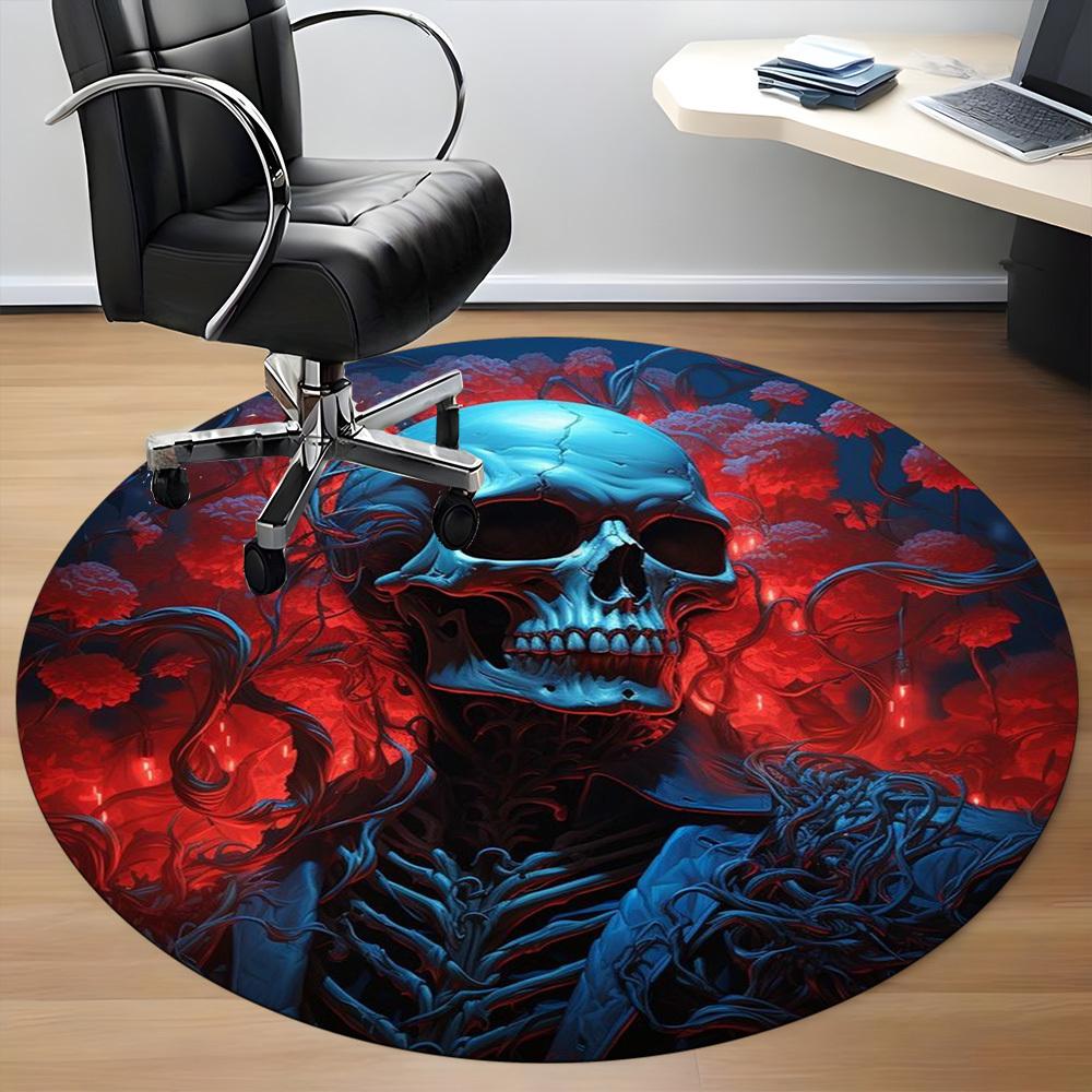 1pc Gothic Skull Chair Carpet for Office Non-Slip Mat for Office - Decorative Floor Mat yy251030195