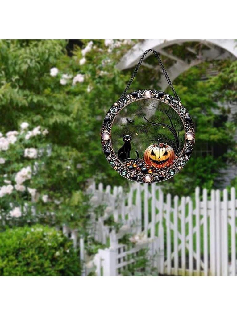 Charming Black Cat Suncatcher - Acrylic Window Hanging Decor, Animal Themed, Birthday Gift for Pet Lovers