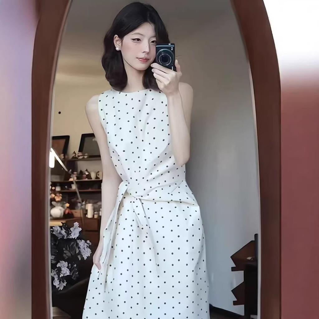 White Polka Dot Dress Women's New Model Is Very Good-looking, Beautiful In Summer, Beautiful In French Waist, Early Summer Temperament